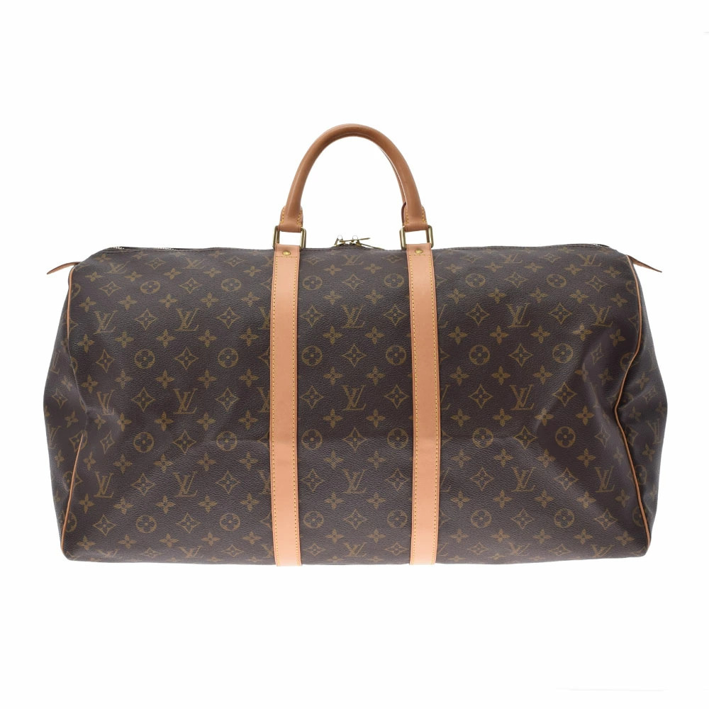 LOUIS VUITTON Monogram Keepall Brown Canvas Boston Bag
